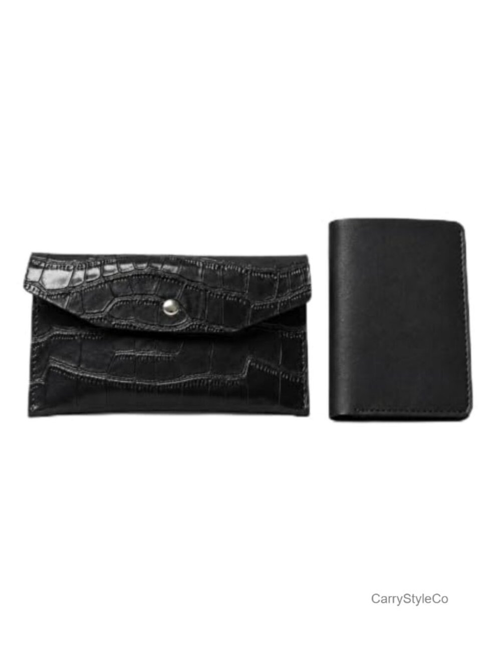 Faux Crocodile Grain Leather Envelope Wallet Set with RFID Card Holder